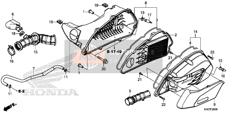 Honda NSS125D 2015 Air Cleaner for a 2015 Honda NSS125D